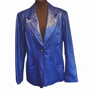 Blue Women's Leather Jacket